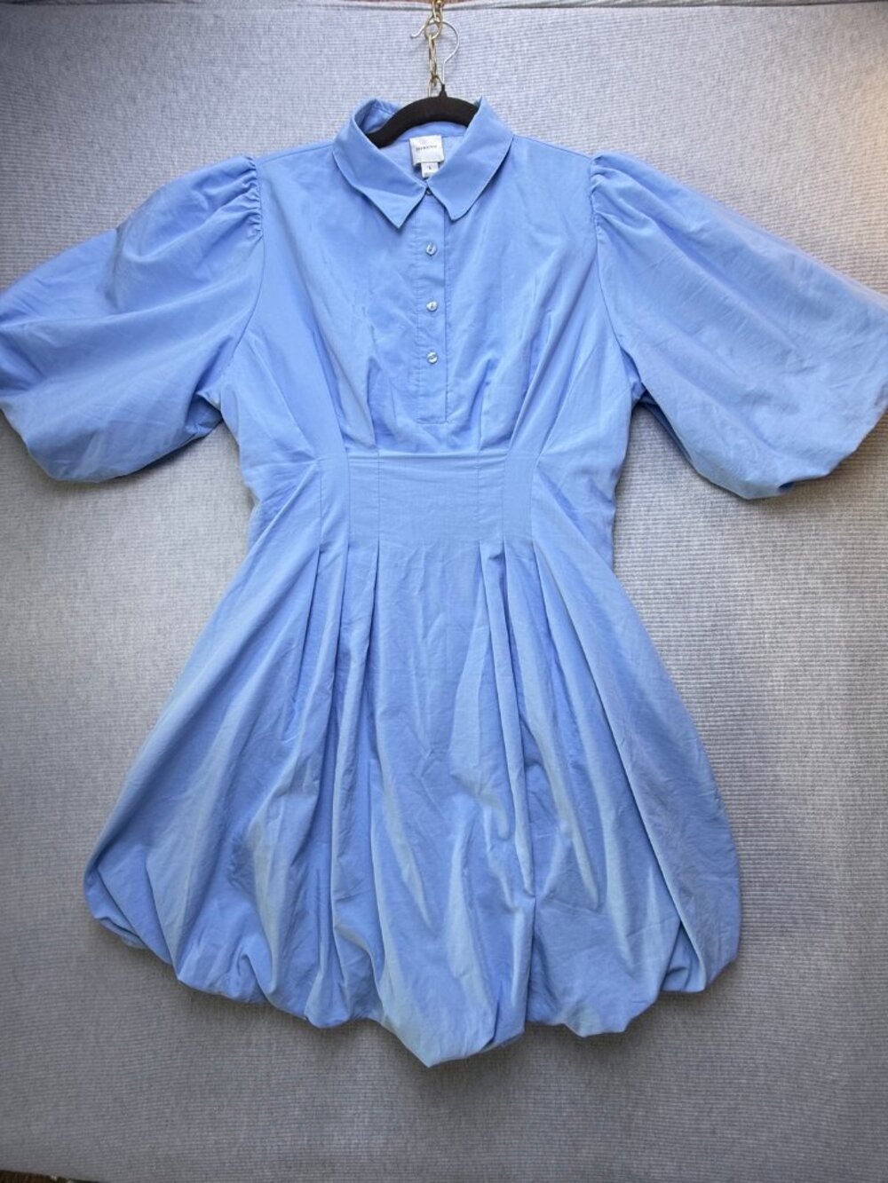 Maeve Anthropologie Light Blue Puff Sleeve Shirt Dress Size S